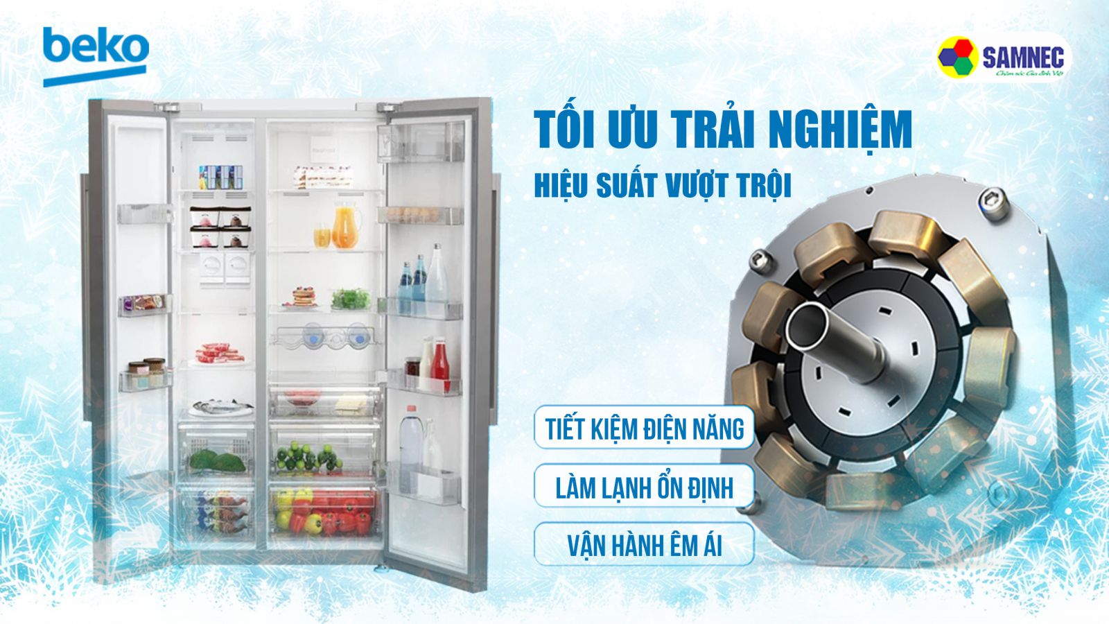Duy trì nhiệt độ ổn định trên tủ lạnh Beko nhờ công nghệ ProSmart Inverter