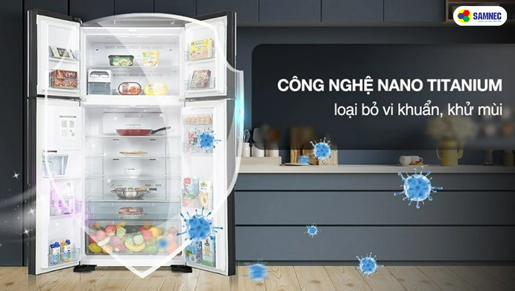 màng lọc Nano Titanium trên tủ lạnh Hitachi