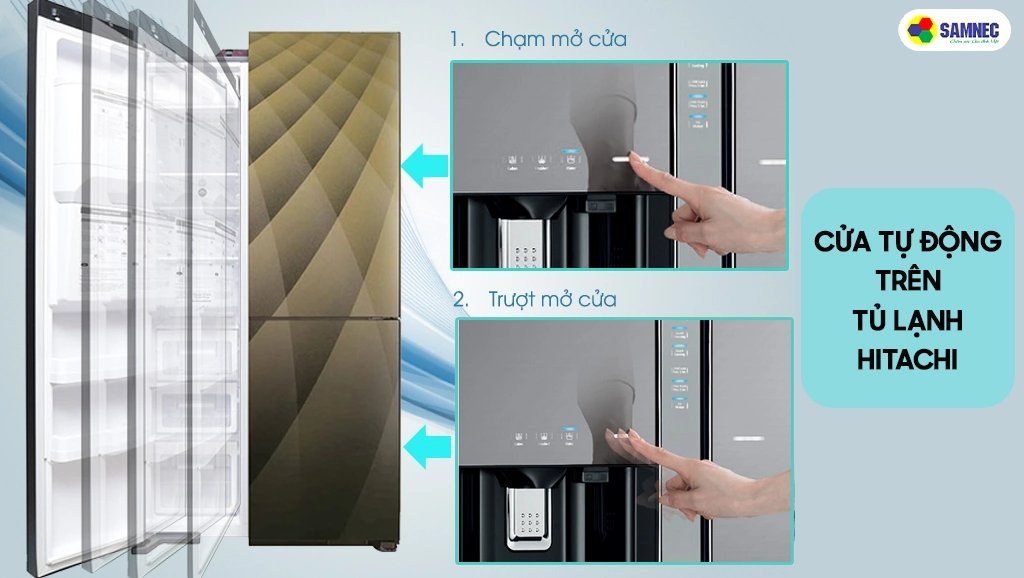 Công nghệ cửa tự động trên tủ lạnh cao cấp Hitachi