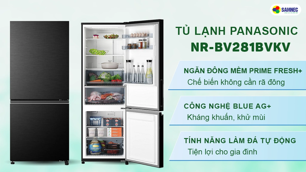 Tủ lạnh Panasonic Inverter 255 lít NR-BV281BVKV
