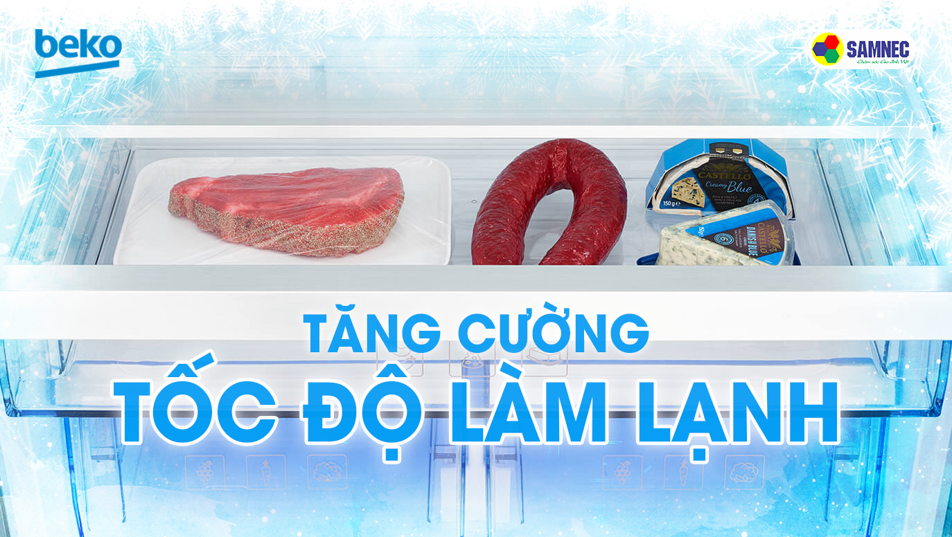 Tăng cường tốc độ làm lạnh trên tủ lạnh Beko