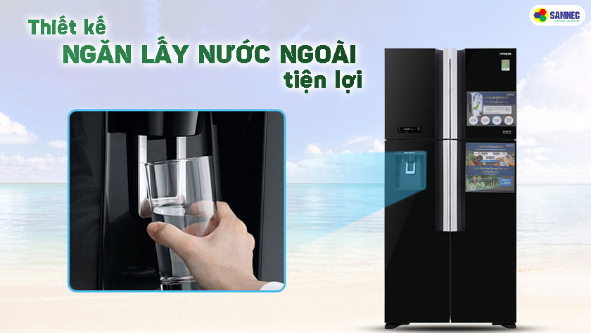 Tủ lạnh Hitachi Inverter 540 lít R-FW690PGV7X GBK có ngăn lấy nước bên ngoài