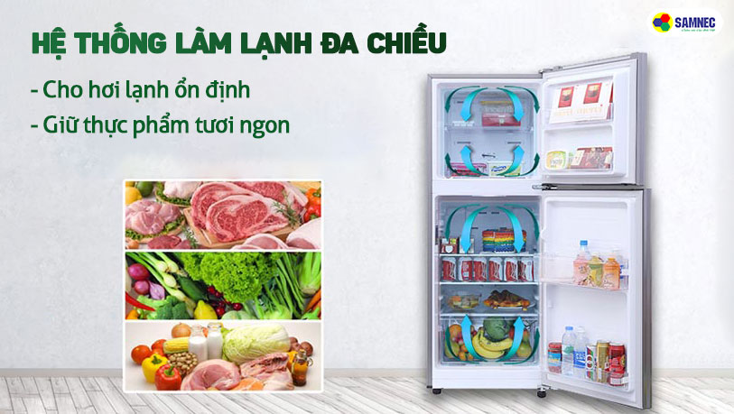 Hệ thống làm lạnh đa chiều trên tủ lạnh Samsung giá rẻ Inverter 208 lít RT19M300BGS/SV
