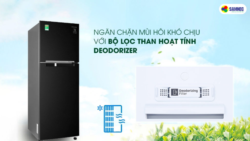 bộ lọc than hoạt tính trên Tủ lạnh Samsung giá rẻ Inverter 236 lít RT22M4032BU/SV