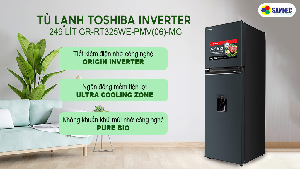  tủ lạnh toshiba inverter GR-RT325WE-PMV(06)-MG