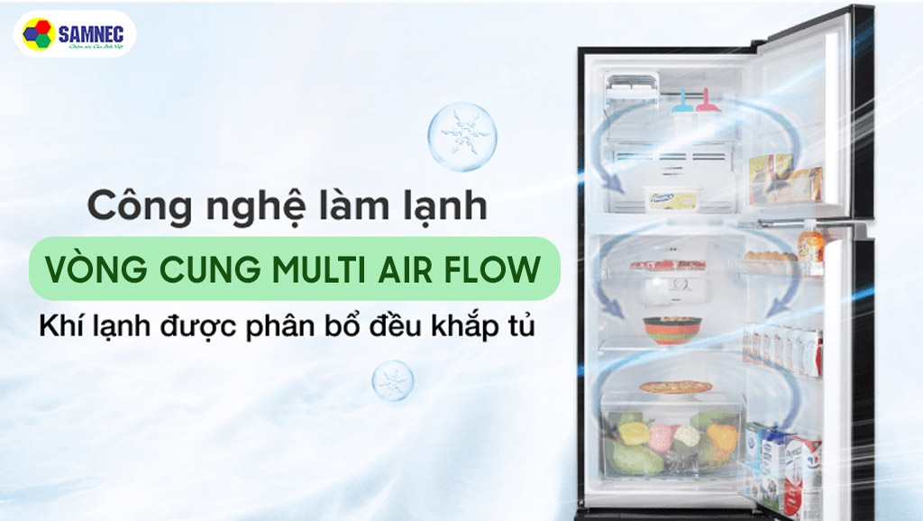 Công nghệ Multi Air Flow trên tủ lạnh Toshiba inverter