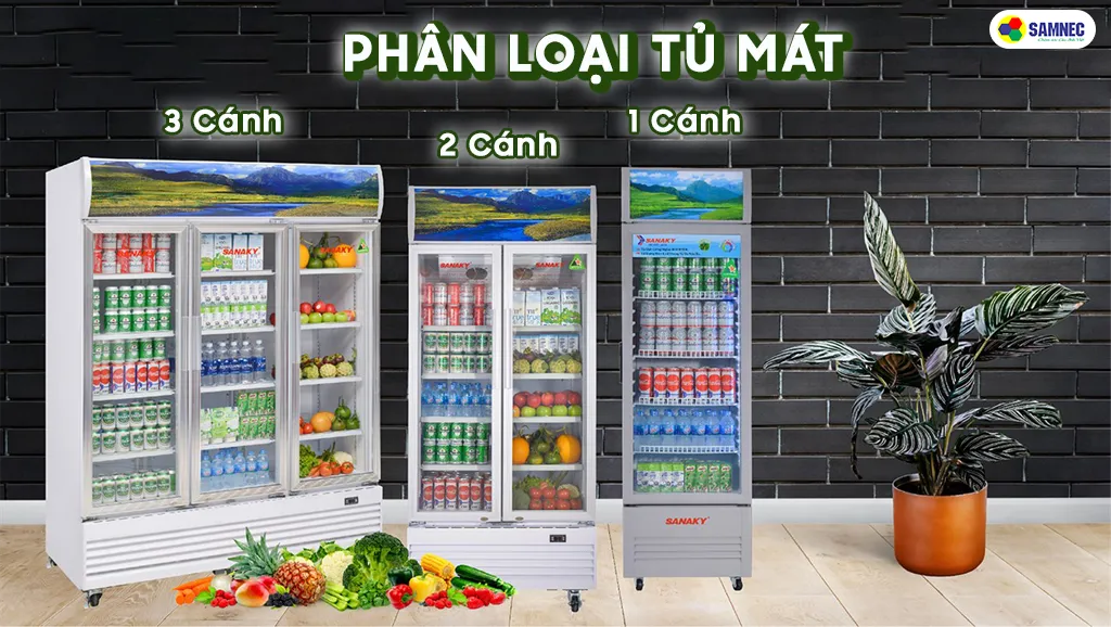 Phân loại tủ mát theo số cánh tủ