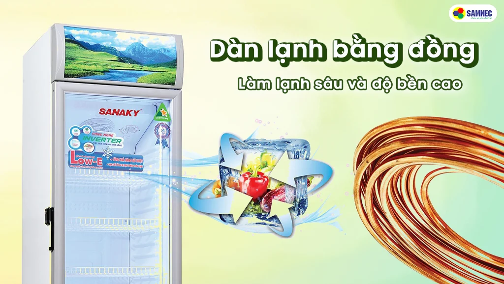 Phân loại tủ mát theo chất liệu dàn đồng