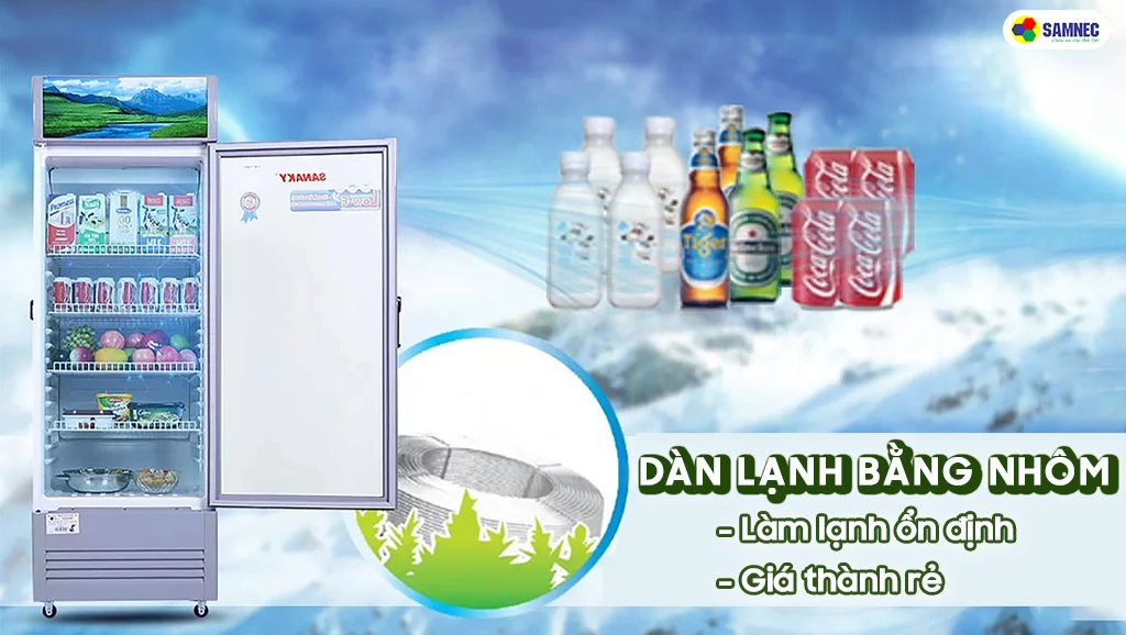 Phân loại tủ mát theo chất liệu dàn nhôm