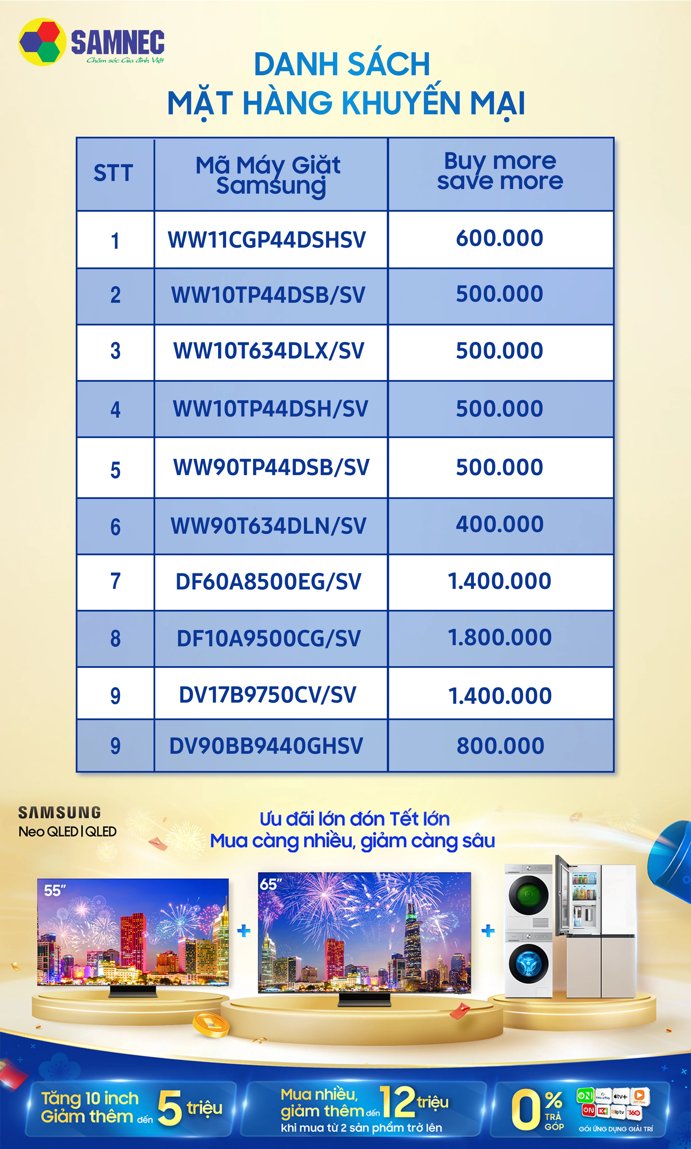 mua nhiều giảm sâu máy giặt samsung 2
