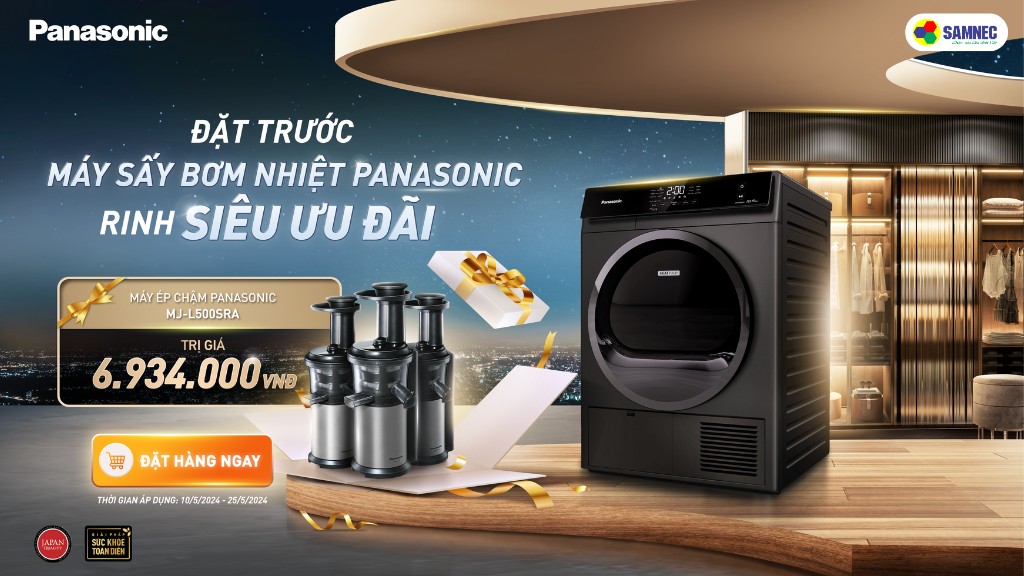 Đặt trước máy sấy bơm nhiệt Panasonic rinh siêu ưu đã