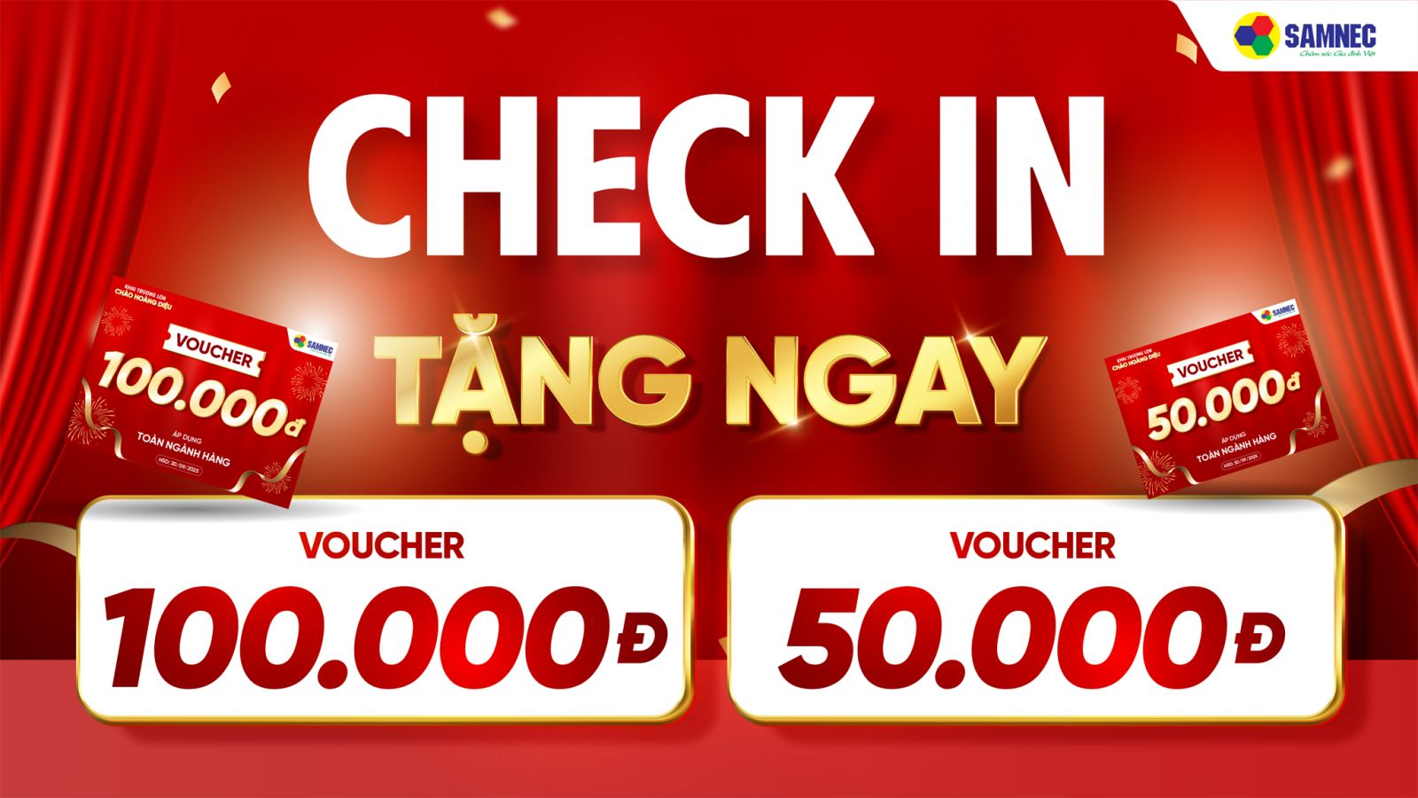 Tặng voucher cho khách tham quan check in