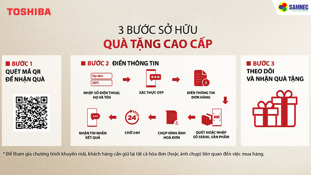 Các bước nhận thưởng: