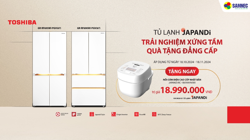 Trải Nghiệm Xứng Tầm, Quà Tặng Đẳng Cấp Với Tủ Lạnh Toshiba Japandi