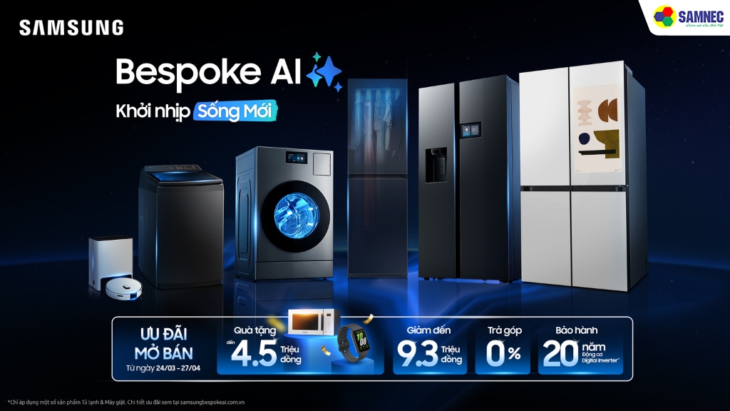 Rộn Ràng Ưu Đãi Mở Bán Tủ Lạnh, Máy Giặt Samsung Tại Samnec