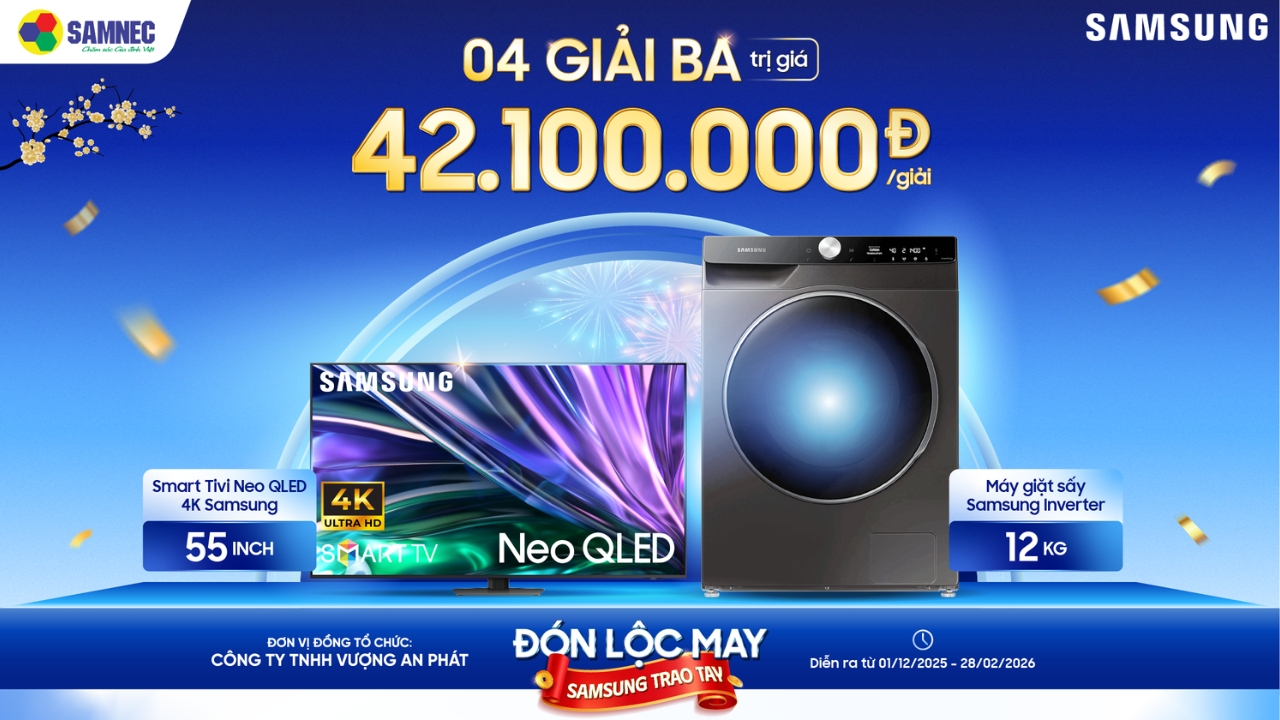4 Giải Ba:Trọn bộ sản phẩm Samsung mỗi giải trị giá 42.100.000 VNĐ