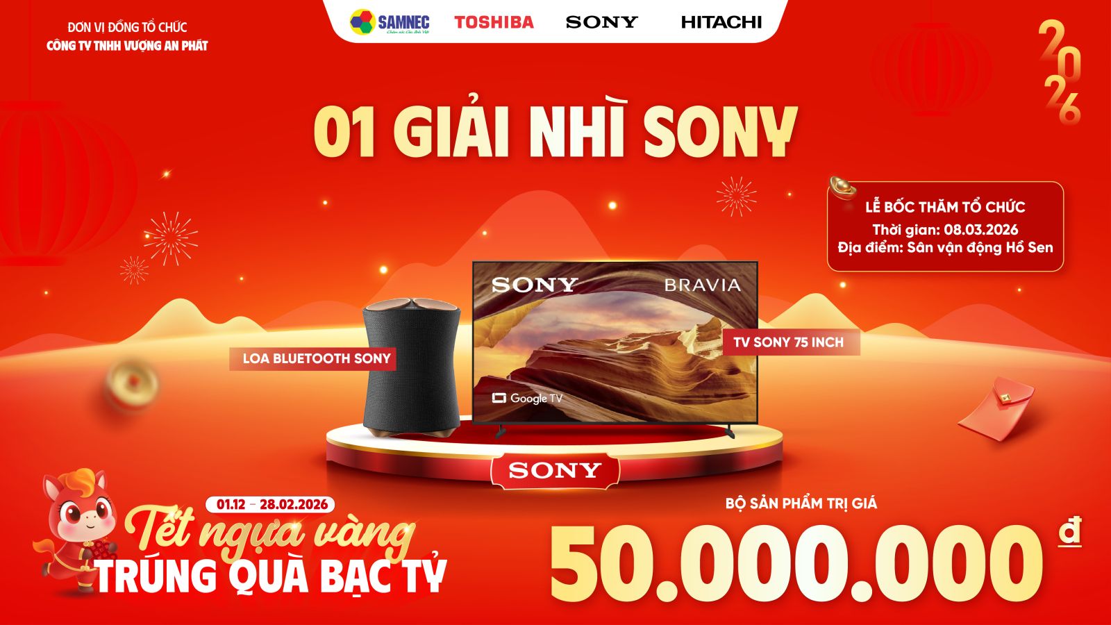 1 Giải Nhì Sony: Trọn bộ sản phẩm Sony trị giá 50.000.000 VNĐ