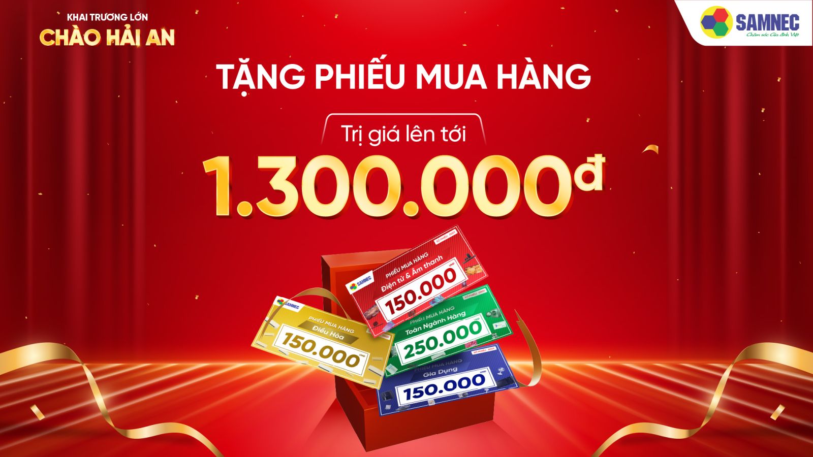 Tặng phiếu mua hàng giảm giá lên đến 1.300.000đ