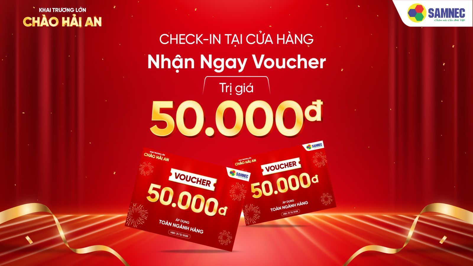 Tặng voucher cho khách tham quan check in
