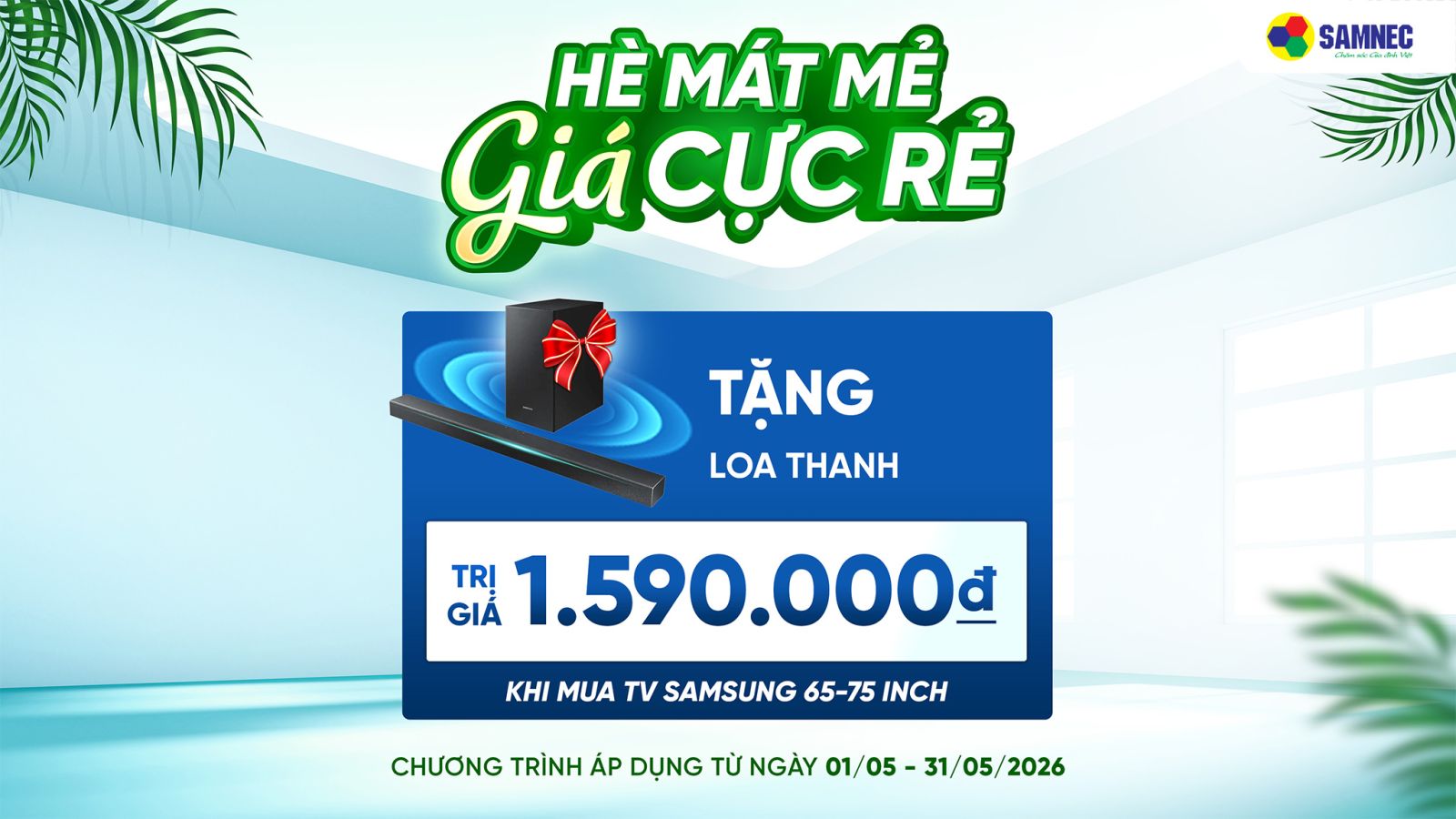 Ưu đãi nhân đôi - Mua tivi tặng loa thanh