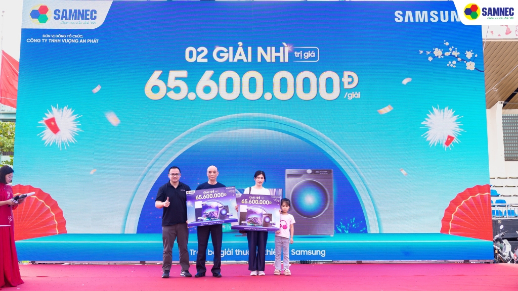 2 Giải Nhì: Trọn bộ sản phẩm Samsung mỗi giải trị giá 65.600.000VNĐ