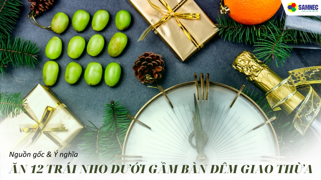 nguồn gốc và ý nghĩa trào lưu ăn 12 trái nho dưới gầm bàn đêm giao thừa