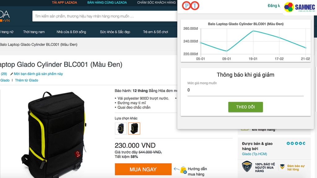 Dùng Price Tracker để kiểm tra giảm thật