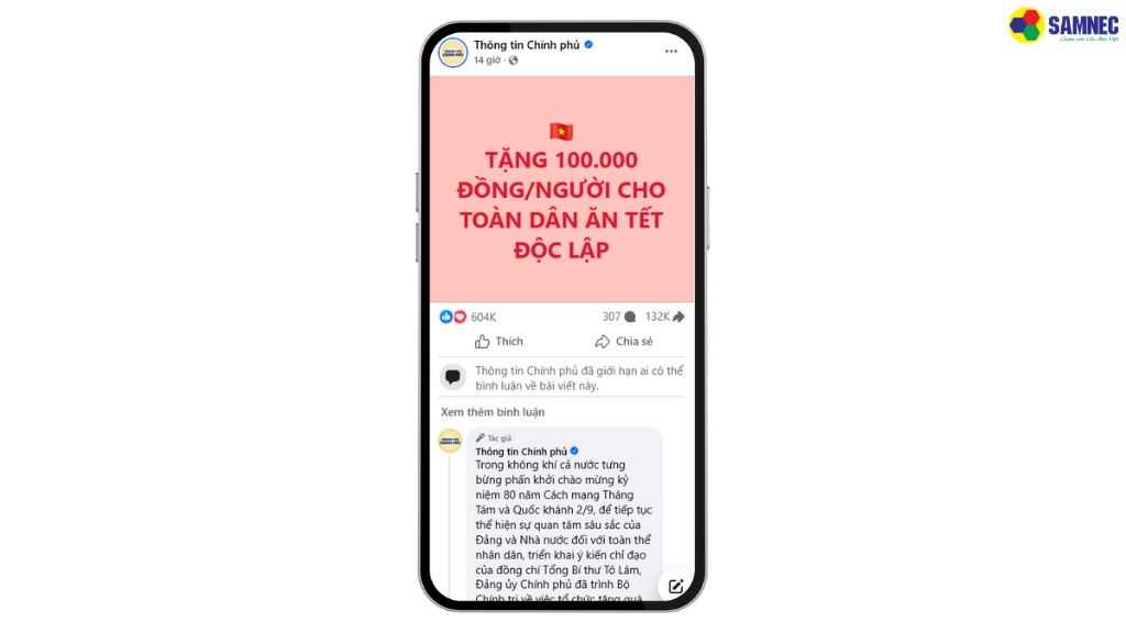 cách nhận tiền an sinh xã hội 100K lễ Quốc Khánh 2/9 qua VNeID