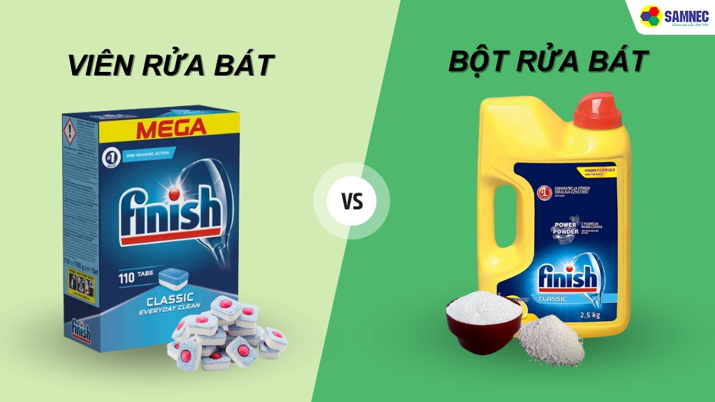 nên dùng viên rửa bát hay bột rửa bát