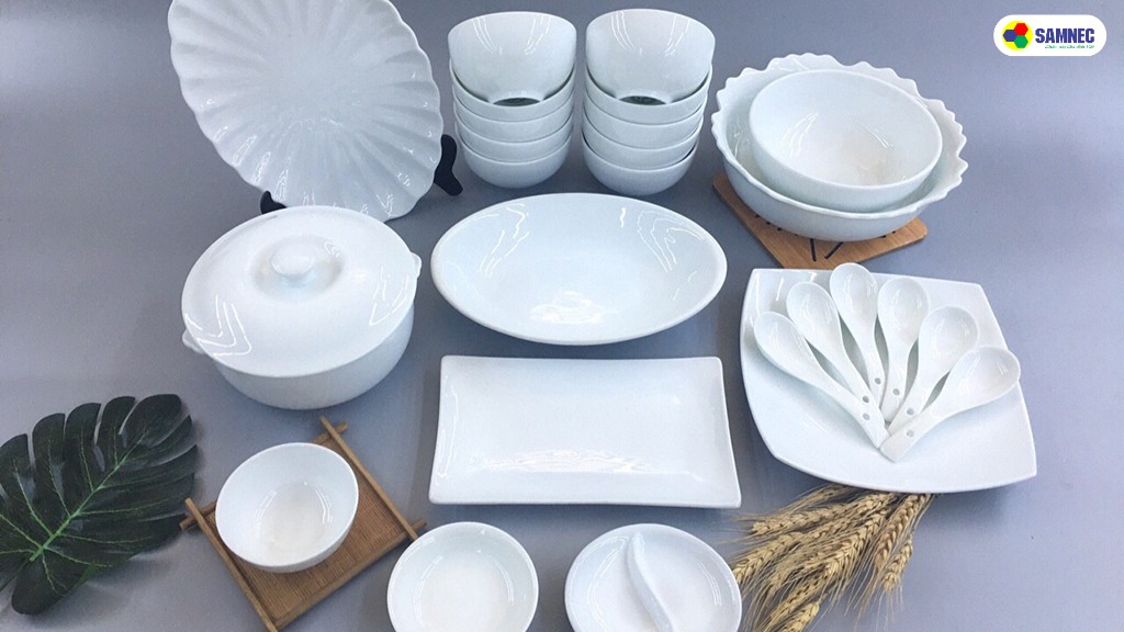 Chén bát, tô, đĩa gốm, sứ trắng