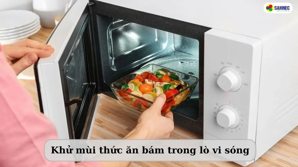 khử mùi thức ăn trong lò vi sóng