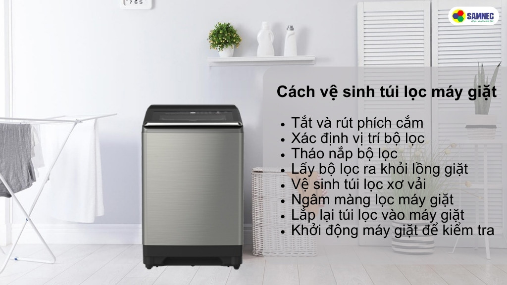 Cách vệ sinh túi lọc máy giặt
