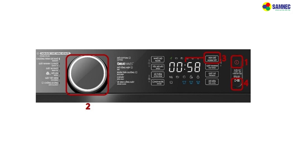 Cách hẹn giờ máy giặt Toshiba cửa trước