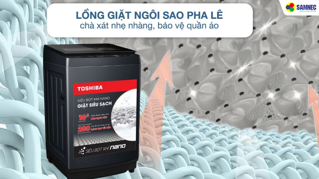 Lồng giặt thiết kế hình ngôi sao pha lê