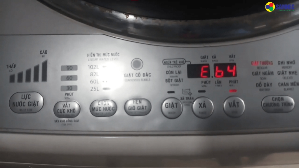 Lỗi E64 máy giặt Toshiba là gì