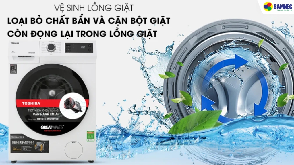 Công nghệ làm sạch lồng giặt & kháng khuẩn