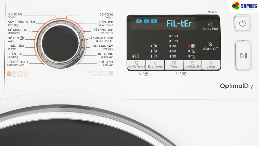 Sử dụng chế độ sấy chống nhăn