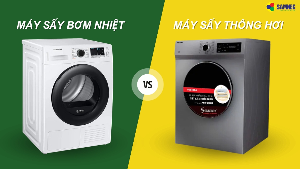 nên mua máy sấy thông hơi hay bơm nhiệt cho gia đình