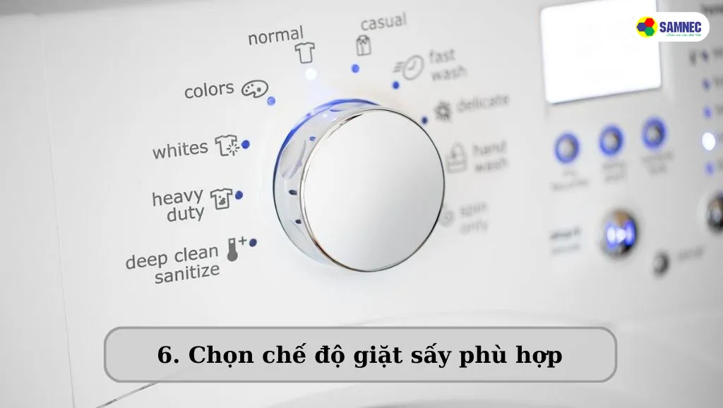 Chọn chế độ giặt phù hợp với từng loại quần áo