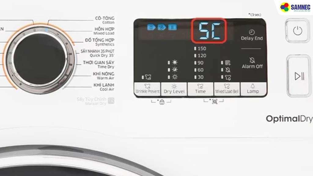 Bảng điều khiển hiển thị mã lỗi SC