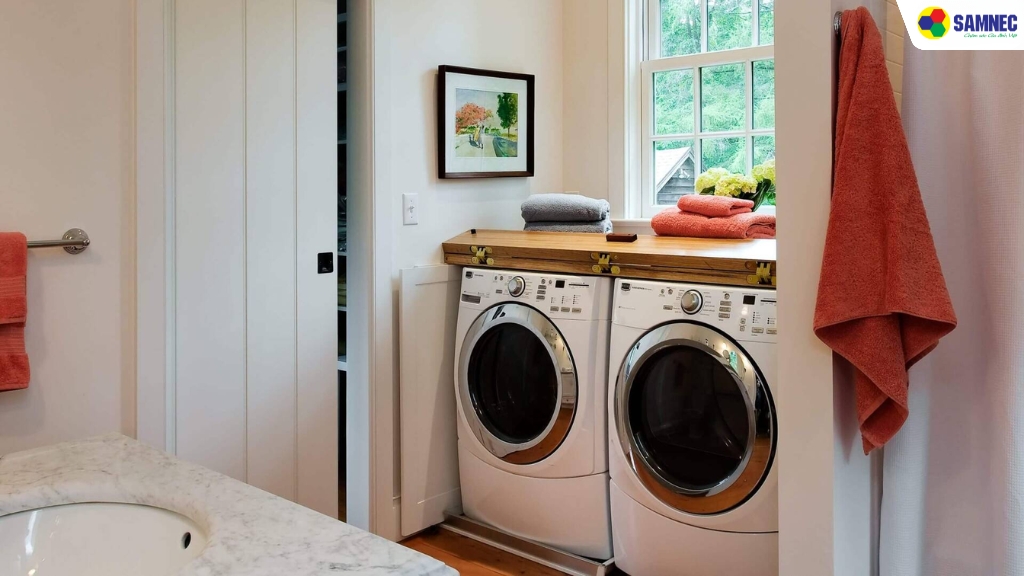 Tránh đặt máy giặt trong nhà tắm/nhà vệ sinh