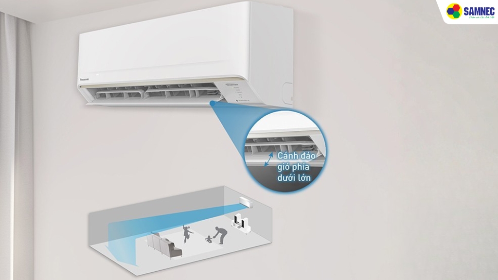 Điều hòa Panasonic CU/CS-PU18CKH-8D trang bị cánh đảo gió lớn Big Flap