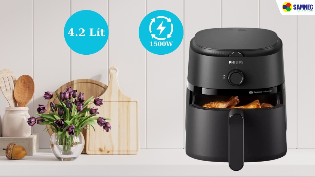 Thiết kế nồi chiên không dầu Philips NA120/00
