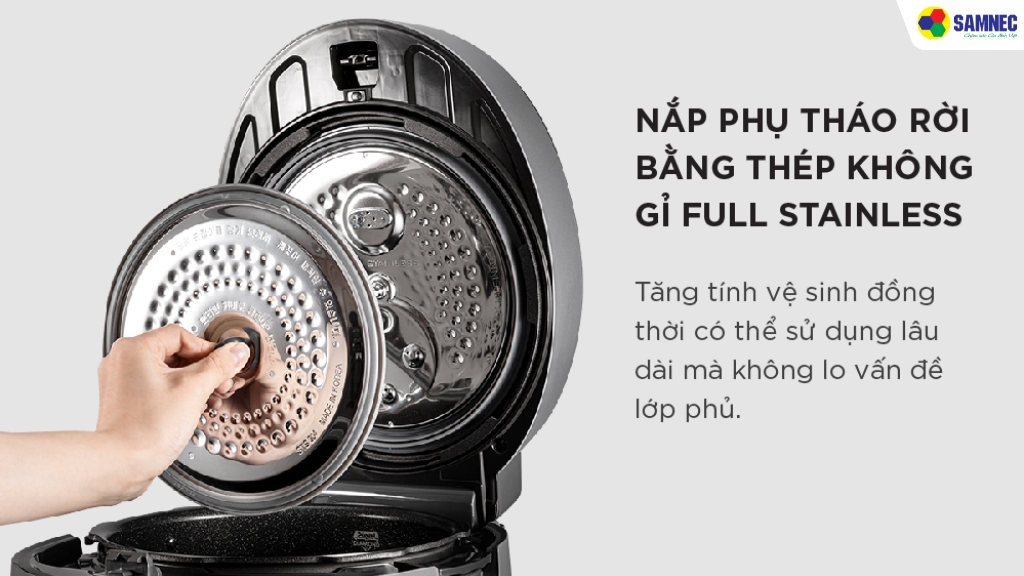Nắp phụ bằng thép không gỉ Full Stainless 