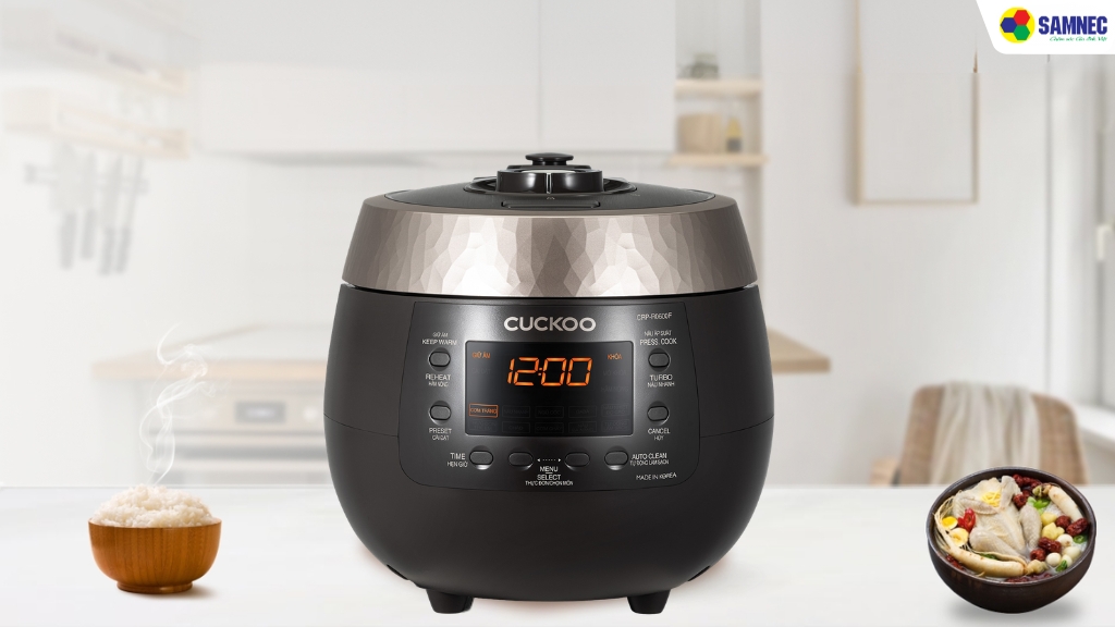 Thiết kế nồi cơm điện tử áp suất 1.08 lít Cuckoo CRP-R0600F/BKGBCRVNCV