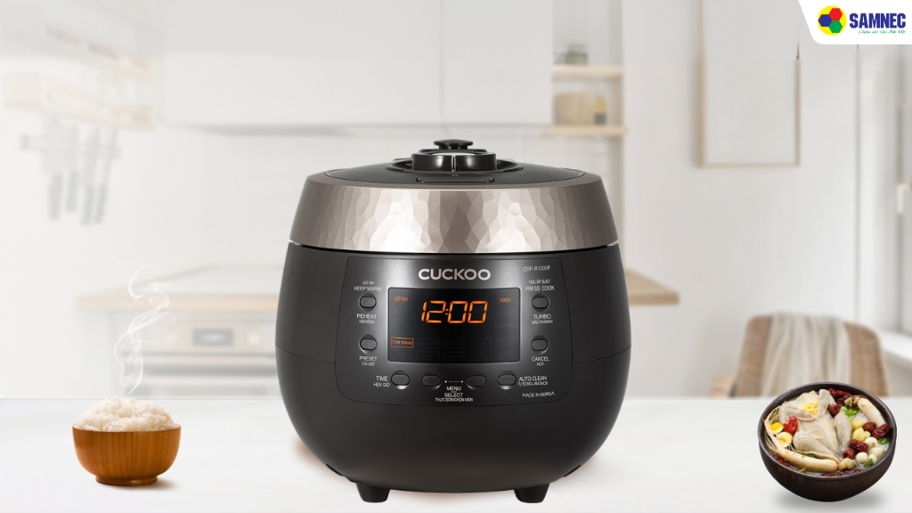 Thiết kế nồi cơm điện tử áp suất 1.8 lít Cuckoo CRP-R1000F/BKGBCRVNCV