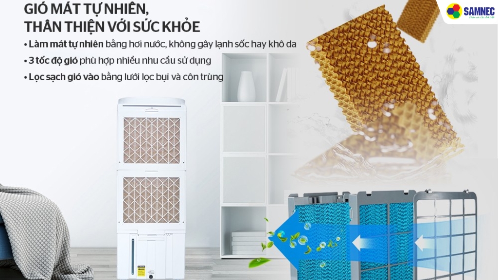 Làm mát tự nhiên, thân thiện với sức khỏe