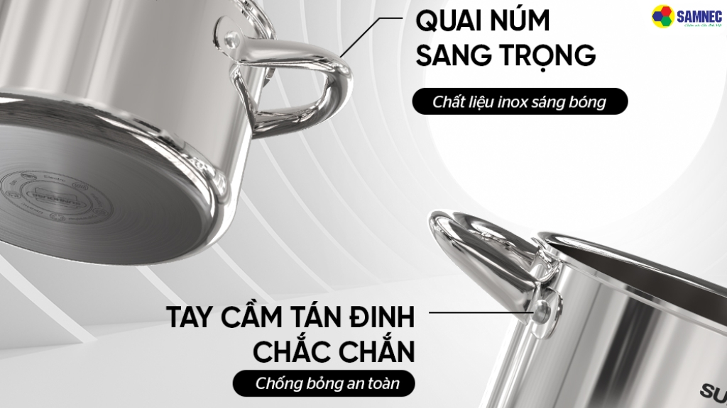Thiết kế sang trọng, chất liệu inox 304 an toàn