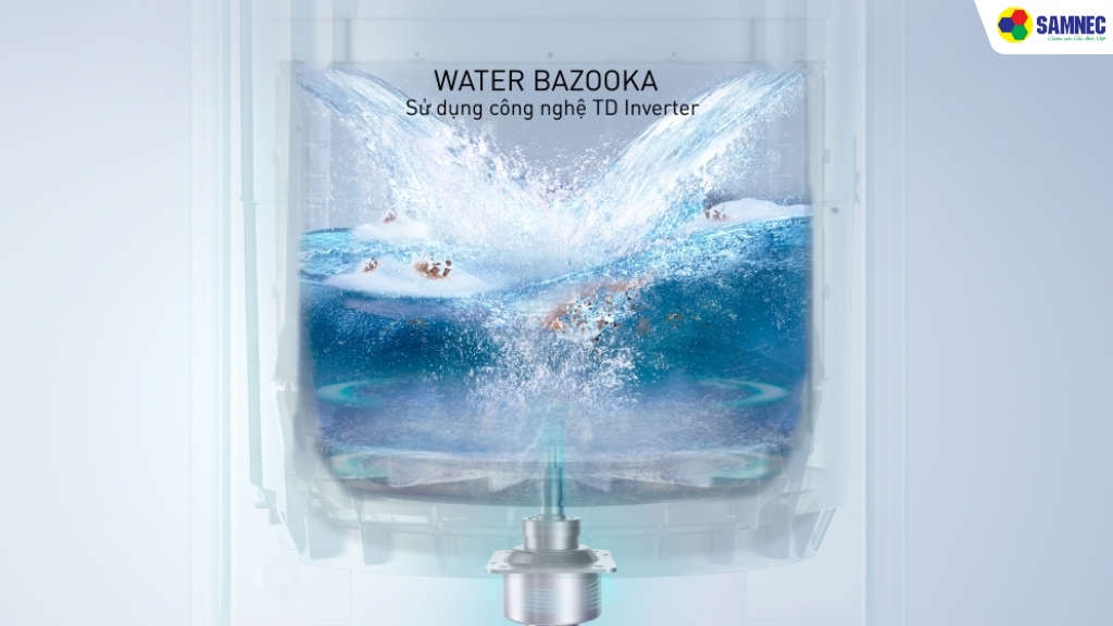 Công nghệ TD Inverter kết hợp cùng lực xoáy nước siêu mạnh từ Water Bazooka