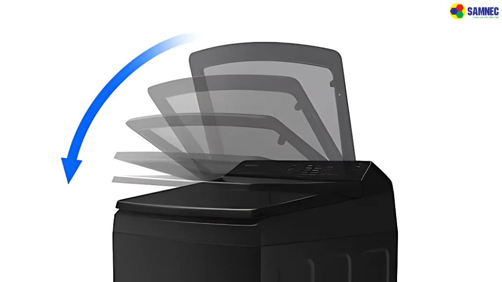 Máy giặt Samsung 13 Kg WA80F13S5BSV sở hữu thiết kế cửa trên truyền thống